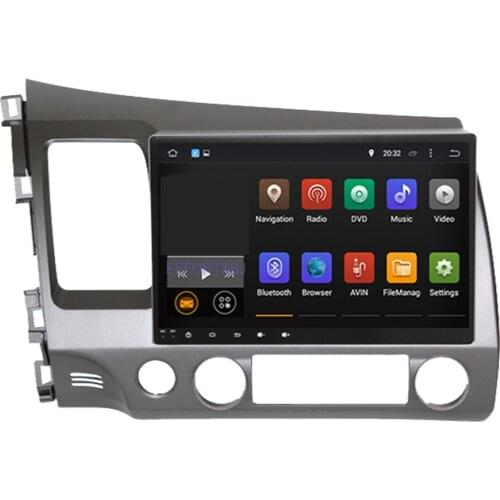 Android 9.0 GPS with Radio RDS BT Mirror-Link Wifi Aux Octa Core Car GPS Navigation for HONDA CIVIC Left Hand Driving 2006-2011