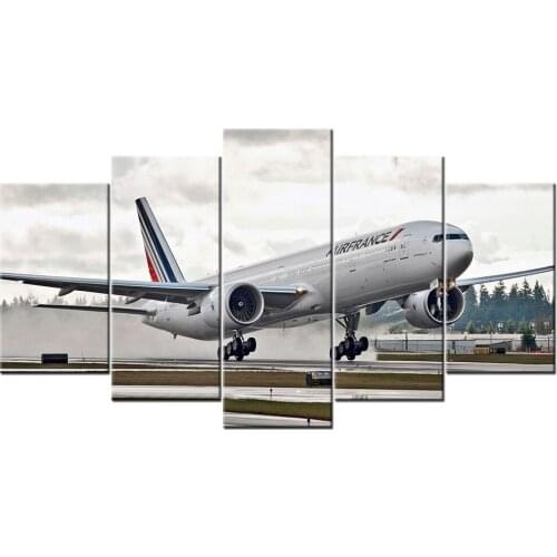 BOEING 777 Airliner 5 Piece Canvas Paintings Modern Poster Wall Art Picture For Home Decoration