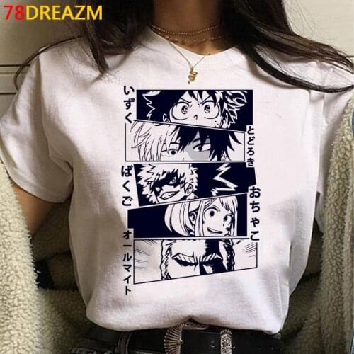 Boku No Hero Academia My Hero Academia t shirt female casual kawaii white t shirt ulzzang t shirt t-shirt tumblr streetwear