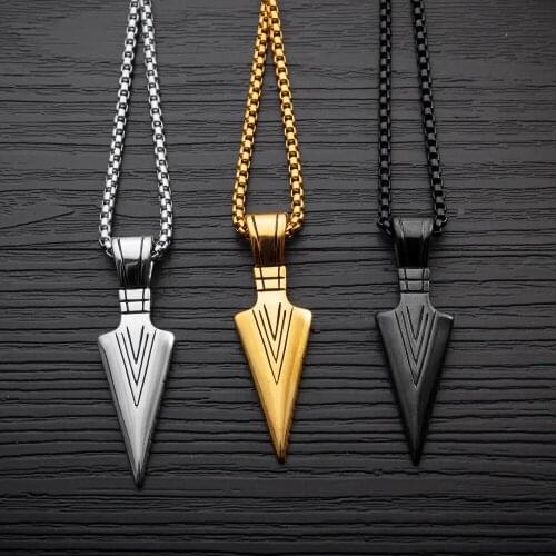 FATE LOVE Brand Men Statement Pendants Necklaces Black Gold Silver Color Stainless Steel Box Chain Fashion Jewelry Dropship