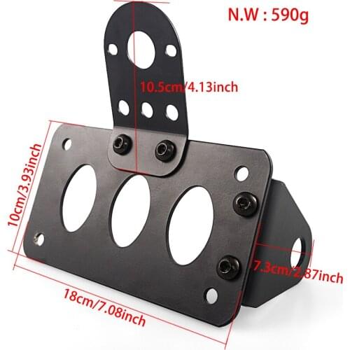 Black Motorcycle Side Mount License Plate Tail Light Bracket For Harley Cruiser choppers Sportster Bobber Custom