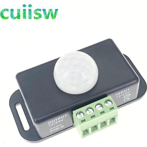 DC 12V 24V 8A Automatic Adjust PIR Motion Sensor Switch IR Infrared Detector Light Switch Module for LED Strip Light Lamp