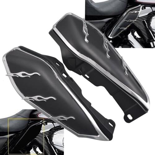 Motorcycle Black ABS Mid-Frame Engine Air Deflector Heat Shield Trim For Harley Touring Road Glide Trike 09-16 Models