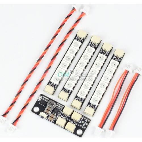 Matek System 2812LED Controller 2-6S LED Control Module with 5V BEC / 2812 LED Controller & 2812ARM-4 Light 2812ARM-6 Light LED