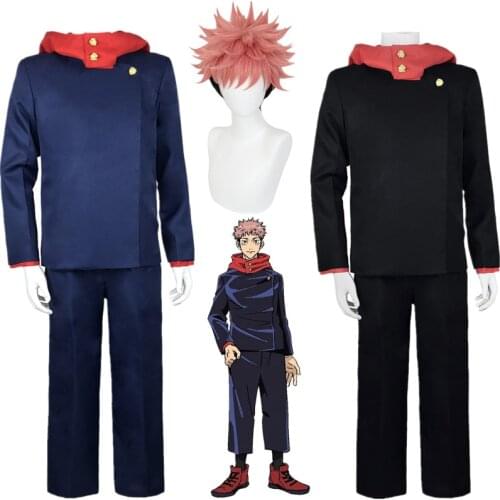 Anime Jujutsu Kaisen Itadori Yuji Cosplay Costumes Top Pants Uniform Set