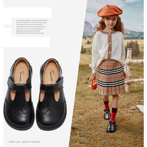 Dolakids Girl Leather Shoes Princess Shoes Soft Sole Spring and Autumn New Childrens Single Shoes British Korean Edition Shoes