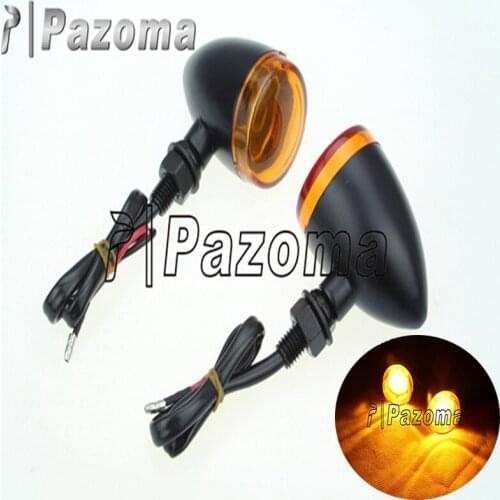 Motorcycle Bullet Amber Turn Signals Light Indicator 12V Super Bright Incandescent Bulb for Harley Honda Yamaha Chopper Bobber