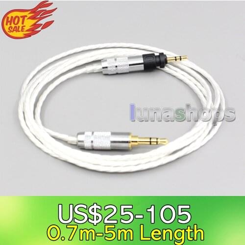 LN006603 Hi-Res Silver Plated 7N OCC Earphone Cable For Shure SRH840 SRH940 SRH440 SRH750DJ Philips SHP9000 SHP8900