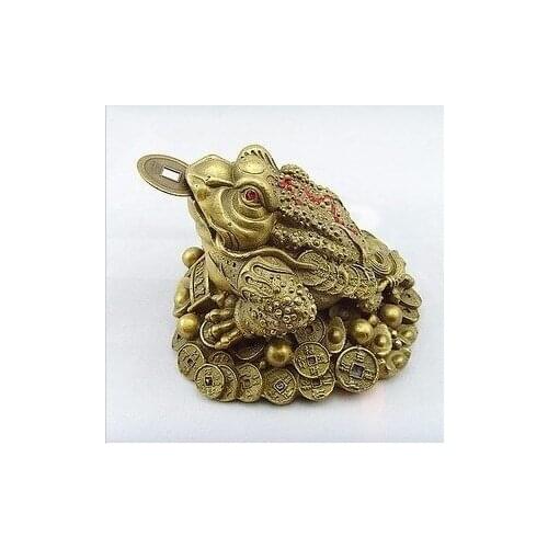 A copper transport Zhaocai * * fortune treasure spit toad ornaments Caiyuanguangjin * toad ornamentsroom Art Statue