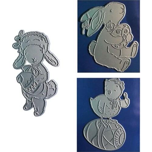 Cute Rabbit Chick Sheep Metal Cutting Dies Stencils for DIY Scrapbooking Embossing Easter Decoration Paper Card Craft Die 2019