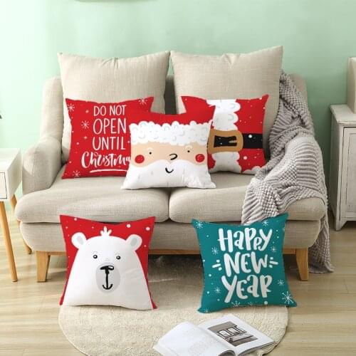 New Nordic Cartoon Santa Claus Christmas Home Decoration Polyester Pillow Cover