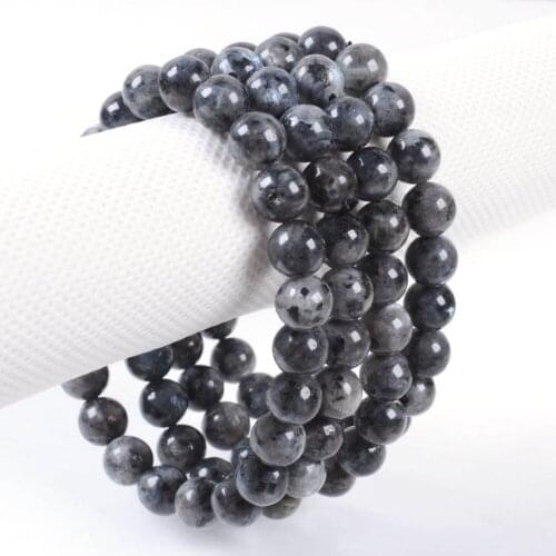 Wholesale 5PCS 8mm Fashion Larvikites round Labradorites bead stretchable bracelet 7.5"