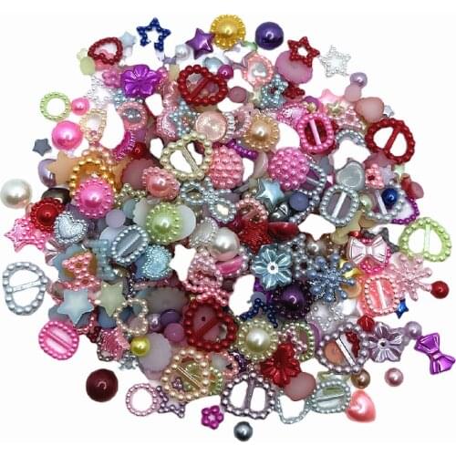 50pcs /Pack 6-20mm Mix ABS Half Round Heart Star Flower Bow Pearls Bead DIY Loose Beads Accessories