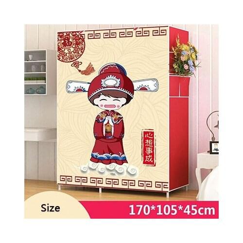 Simple Wardrobe Fabric Cloth Wardrobe Dormitory Single Wardrobe Steel Pipe Reinforcement Assembly Storage Simple Modern