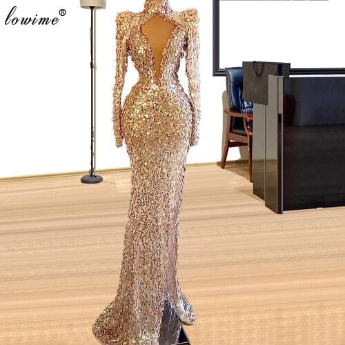 Simple Sparkly Sequins Prom Dresses Long Sleeves Formal Evening Dresses Women Party Night Cocktail Dresses Vestidos Elegantes