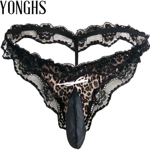 Sexy Mens Erotic Lingerie Briefs Panties Stretch G-string Thong Pouch Gay Underwear for Sex Semi-see through Sexy Underpants