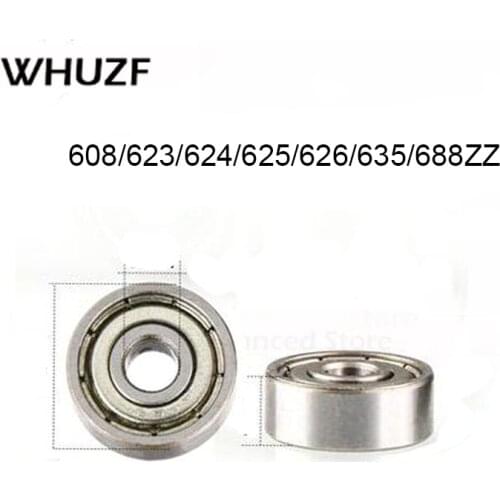 2PCS Ball Bearing 608zz 623zz 624zz 625zz 635zz 626zz 688zz 3D Printers Parts Deep Groove Flanged Pulley Wheel