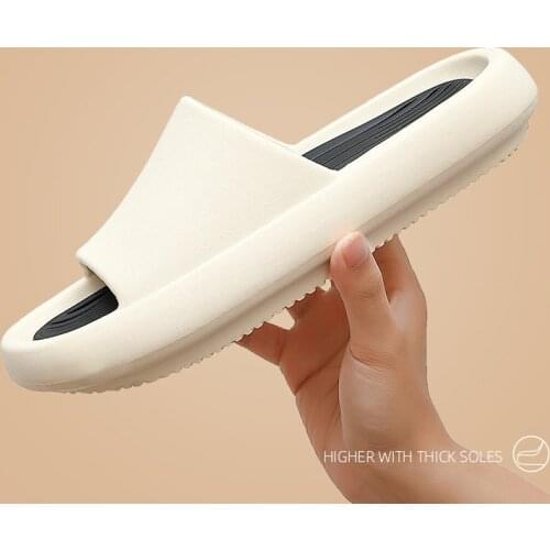 Soft Mens Slippers Women Summer Thick Sole Indoor Platform Shoes Male Flip Flops Bathroom Home EVA Slides Anti-slip Sandals