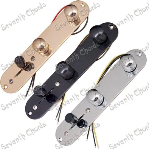 A Pcs 3 Way Wired Loaded Prewired Control Plate Harness Switch Knobs for TL Electric Guitar - Chrome Black Gold for choose