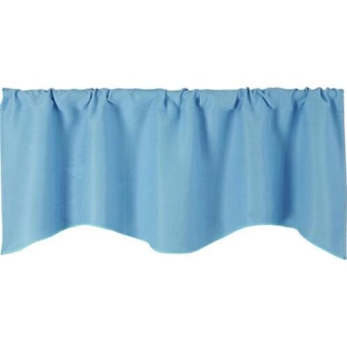 Solid Color Through Rod Short Curtain Home Room Balcony Kitchen Window Valance