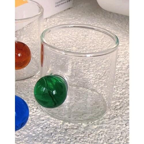 Glass Ball Handle Coffee Cup Small Capacity Tea Cup Water Cup Home Decoration Creative Unique Glass Water Cup Drinking Set