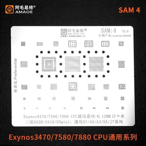 Amaoe BGA reballing stencil For SAMSUNG A520 A310 S5 MINI A7 A5 A3 J7 Exynos 3470 7580 7880 CPU POWER Chip Tin Plant Net