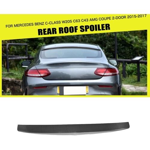 Carbon Fiber / FRP Black Rear Roof Spoiler Window Wing for Mercedes Benz C Class C205 C63 C43 AMG S Coupe 2 Door 15-17 C200 C250