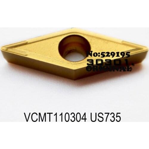 MITSUBISHI VCMT110304 US735 Carbide Inserts VCMT 110304 for Stainless Steel Tools CNC Lathe Cutter Tools Turning Tool 10pcs