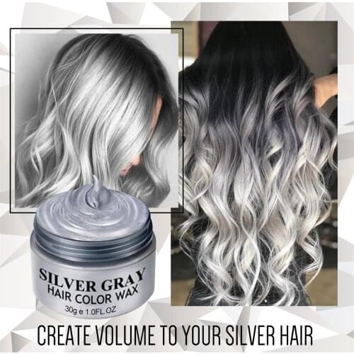 Hair Wax Smoky Gray Punk Style Light Silver Grey Grandma Gray Hair Dye Color Unisex Color Hair Wax Dye Cream Hair Cream