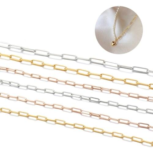 1 Meter Stainless Steel Gold Chain Paperclip Cable Bulk Chains for DIY Wallet Chain Necklace Bracelet Jewelry Making Accessories