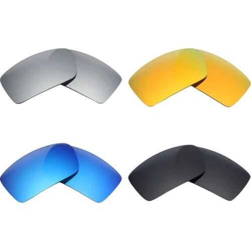 4 Pairs Mryok Anti-Scratch POLARIZED Replacement Lenses for Oakley Gascan Sunglasses Black & Blue & Red & Silver