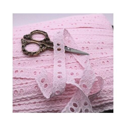 5 Meters 1.8cm wide Pink Lace Trims Cloth Applique Cotton Costume Lace Trimmings Ribbon Home Textiles Sewing Lace Fabric