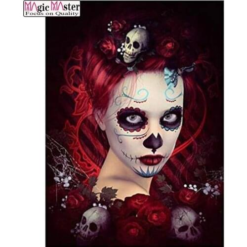 5D diy Diamond Painting Girls Skulls Cartoons Stitch Mosaic Clown Cross Stitch Rhinestone Skull mosaic for diamond Embroidery