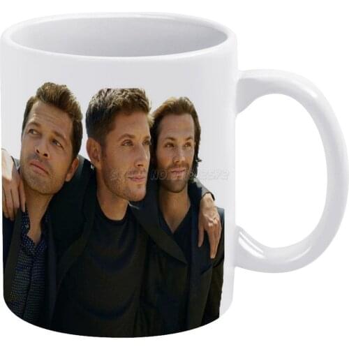 J2M White Mug Ceramic Mug Creative Mug Jared Padalecki Jensen Ackles Misha Collins J2m Supernatural