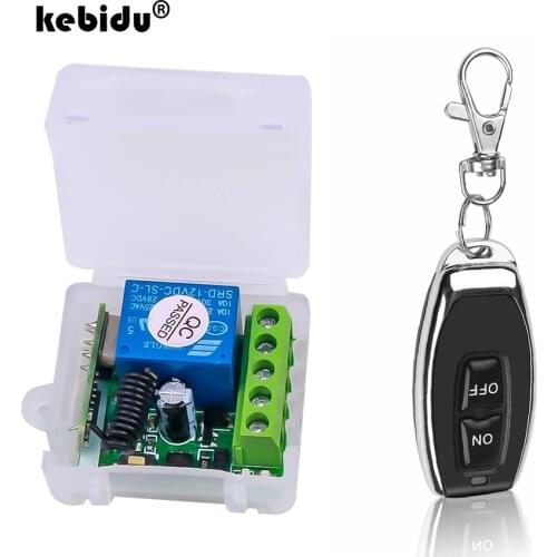 Kebidu 433Mhz Wireless Remote Control Switch 12V 10A 1CH relay Receiver Module RF Transmitter 433 Mhz Remote Controls