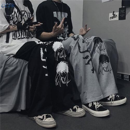 Alt Harajuku Woman Pants Japanese Hip Hop Pants Wide Leg Pants Men Jogger Indie Clothes Fashion Streetwear Egirl Sweatpants Punk