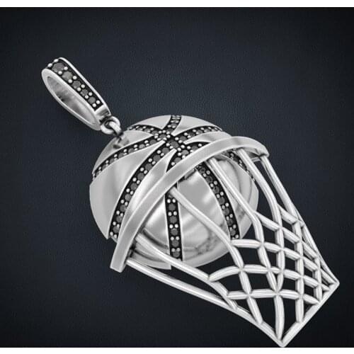 Austrian Rhinestone Inlaid Basketball Pendant Necklace Mens Necklace Fashion Watch Metal Hip Hop Jewelry Accessories Party Gift