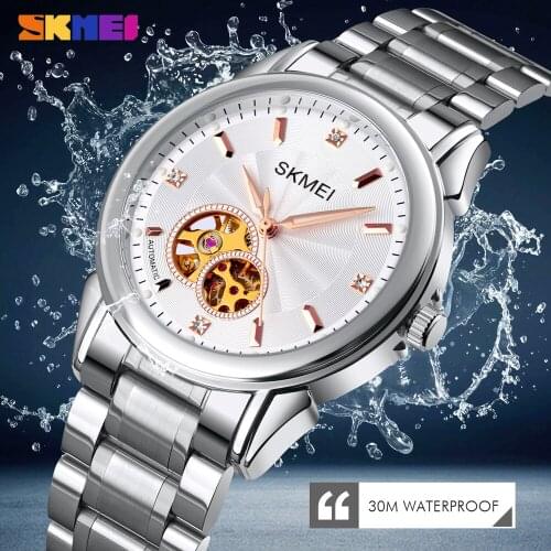 New SKMEI Luxury Automatic Watch Men Brand Business Quartz Clock Male Waterproof Mechanical Wristwatch For Gift Reloj Hombre