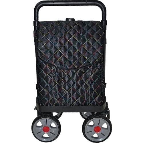 Exported To Japan Yy48x Steel Tube Four-wheel Steering Five-speed Telescopic Shopping Cart For The Elderly