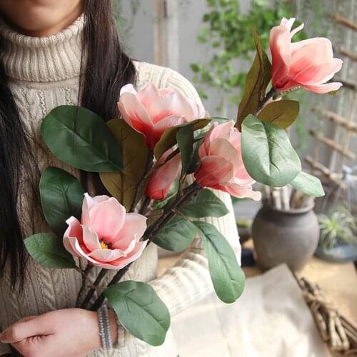 Artificial Fake Flowers Leaf Magnolia Floral Wedding Floral Home Home Decor Bouquet Decor Decorations Wedding Party Fake Flower