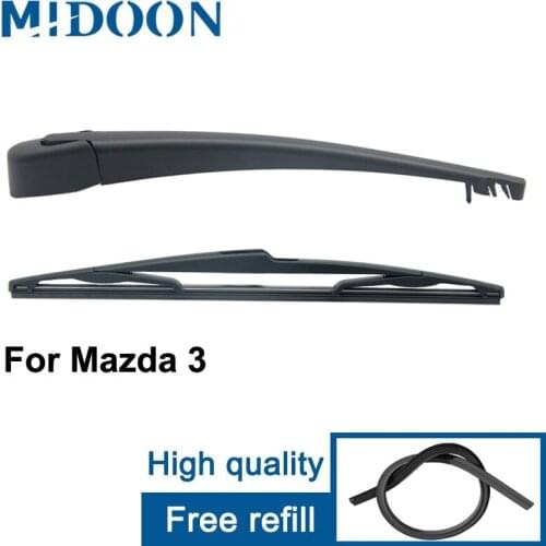 MIDOON Wiper 14" Rear Wiper Blade & Arm Set Kit For Mazda 3 BK Hatchback 2003-2009 Windshield Windscreen Rear Window
