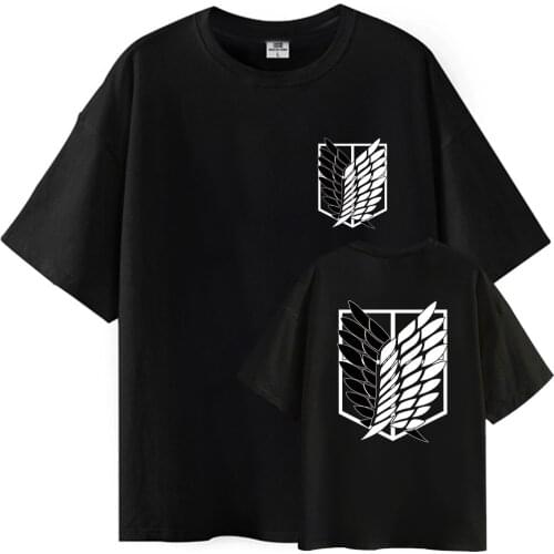 New Fashion Attack on Titan AOT T-Shirt Men Cotton T Shirt Anime Ackerman Levi Clothes Anime Tops Tees