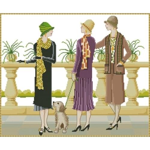 -K5078 Afternoon Tea-14ct Needlework,For Embroidery,DIY 14CT Unprinted Arts Cross stitch kits Set Cross-Stitching Home Decor