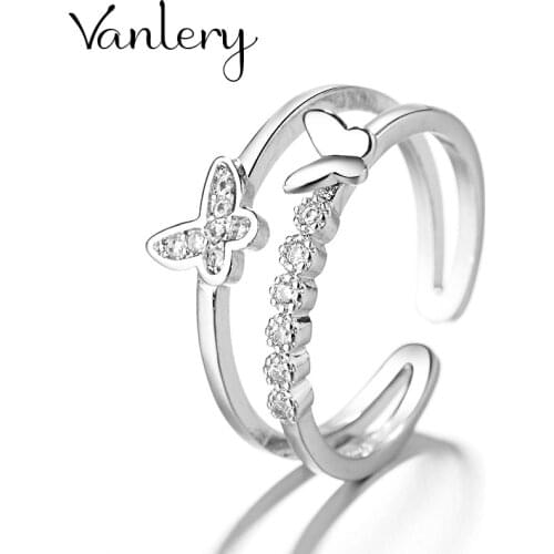 New Gothic Men Crystal Butterfly Rings For Women Jewelry Birthday Gift Romantic Wedding Engagement Drop Shipping 2021