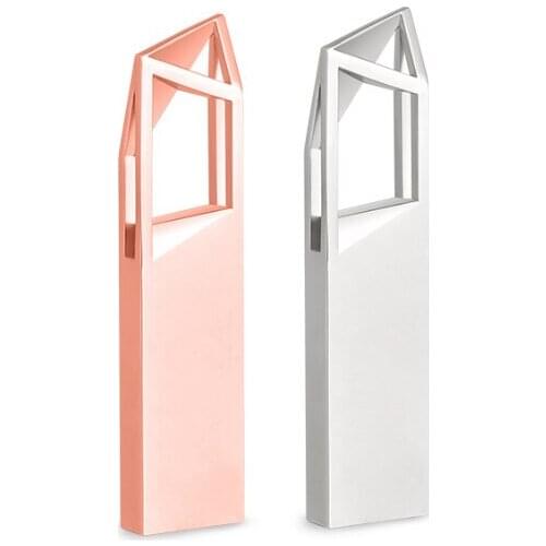 New Rose Gold USB Flash Drive 2.0 4gb 8gb 16gb 32gb memory stick 128gb photography engrave gift pendrive(over 10pcs free logo)