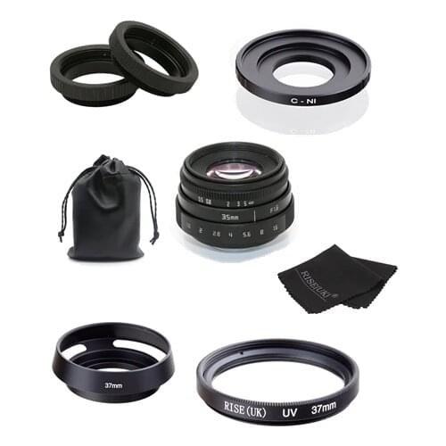 New style 35mm f1.6 C mount CCTV camera Lens for Nikon1: V1 / J1 / V2 / J2 / J3 / V3 / S1 / S2 / AW1 / J4 black