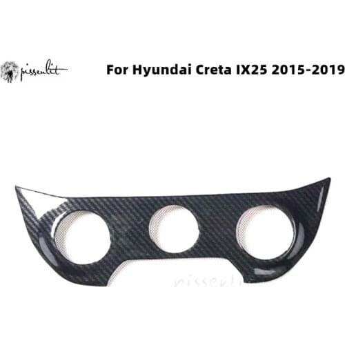 For Hyundai Creta Ix25 2015 -2019 ABS Mahogany Color Air Conditioning AC Control Switch Panel Frame Knob Cover Interior Trim