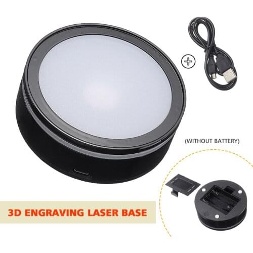 USB Charing Color Changing 4 LED Light Lamp Base Stand Holder For Crystal Art Glass 3D Crystal Statues 8.1x2.8cm