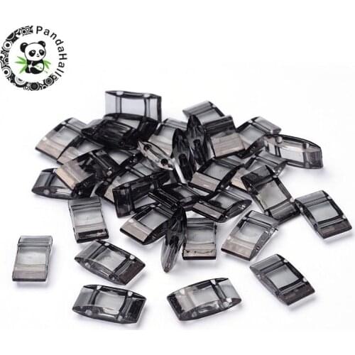 Transparent Acrylic Beads, Rectangle, Gray, 17mm long, 9mm wide, 5mm thick, hole: 2mm, about 780pcs/500g