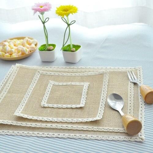 Multi-Style Jute Cloth Coaster Creative DIY Home Decoration Bowl Mat Placemat Cloth Art Hessian